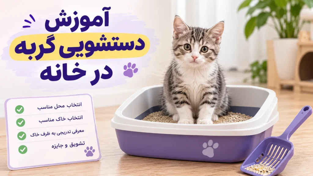 مراحل آموزش دستشویی گربه در خانه
